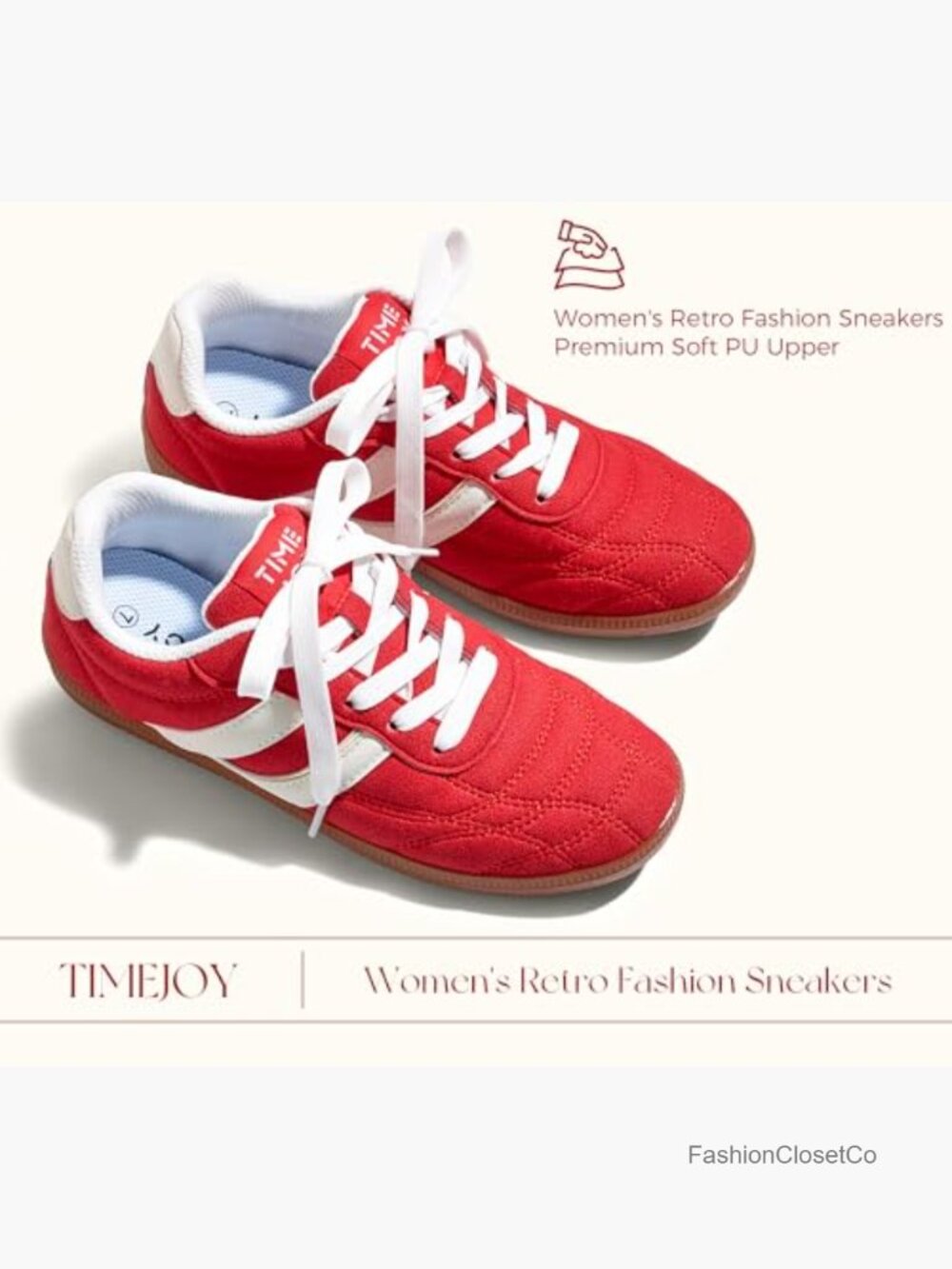 Vintage Retro Fashion Sneakers - Leather & Gum Sole Shoes Non-Slip Cushion - Picture 5 of 7